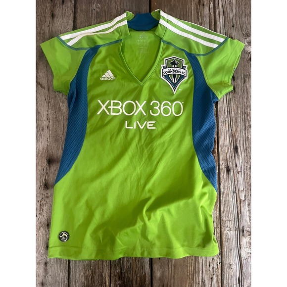 adidas Tops - Adidas Seattle Sounders FC Jersey Xbox 360 Live Green Blue Womens Medium Soccer